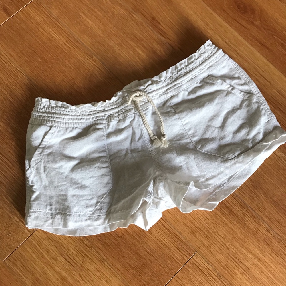 White Linen Shorts